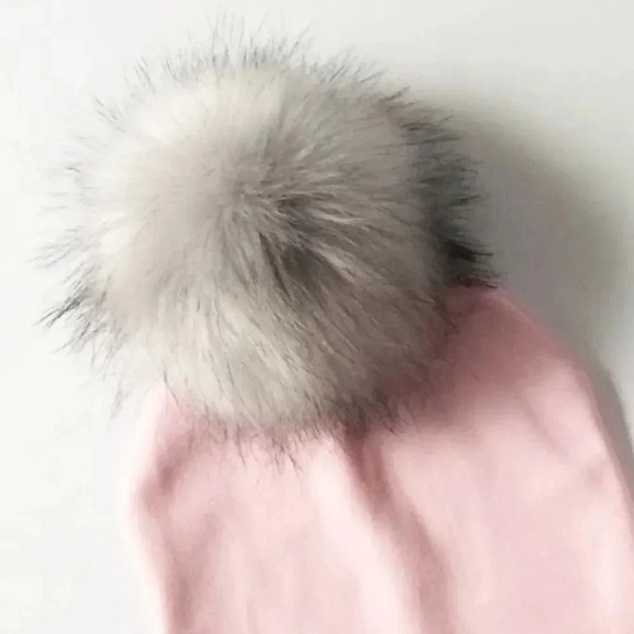 Baby Girl Pink Pom Pom Beanie and Scarf Set - Picture 2 of 3